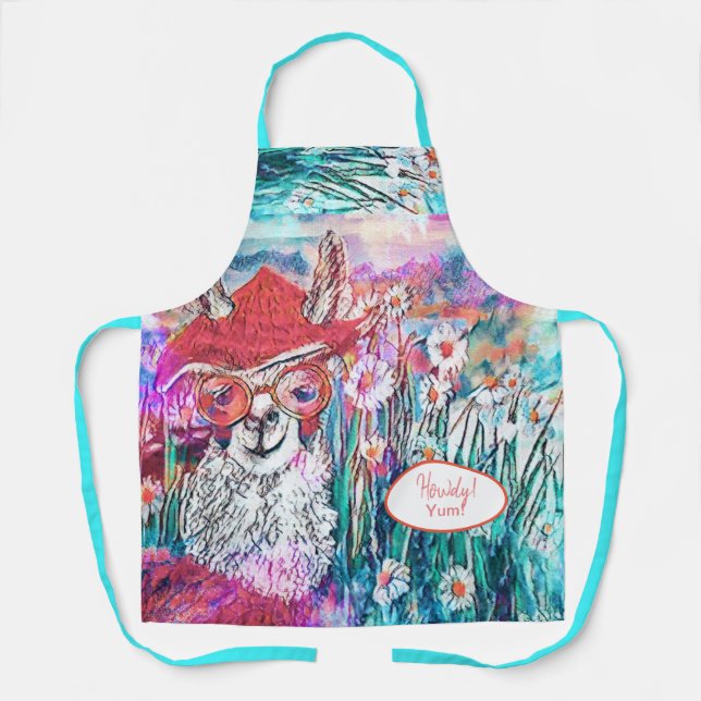 Customise Happy Birthday Mama Llama  Apron (Front)