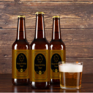 Customise Happy Birthday To A Friend Detailed 2 Beer Bottle Label