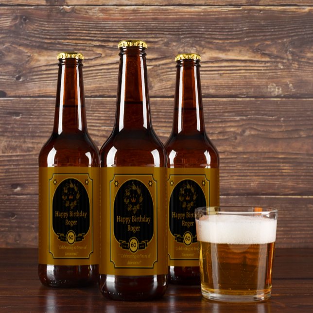 Customise Happy Birthday To A Friend Detailed 2 Beer Bottle Label (Creator Uploaded)