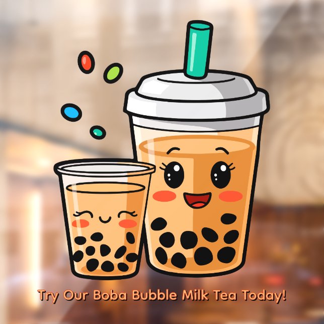 Customise Happy Bubble Tea Boba Cartoon 2  (Sheet 2)