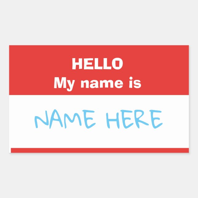 Customise hello my name is stickers (Front)