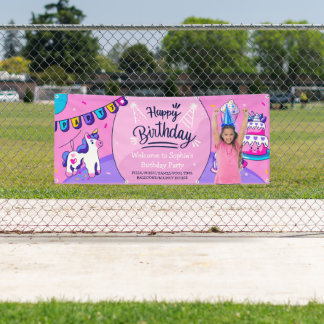 Customise Hispanic Girl Photo Birthday Party  Banner