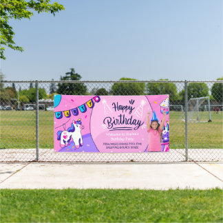 Customise Hispanic Girl Photo Birthday Party  Banner