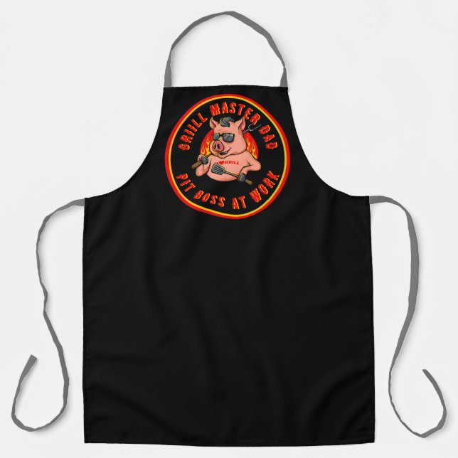Customise Hog Pig Barbecue Grill Master Dad Funny Apron (Front)