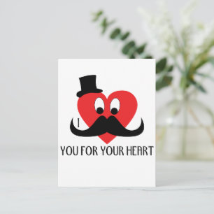 Customise I moustache you for your heart Postcard