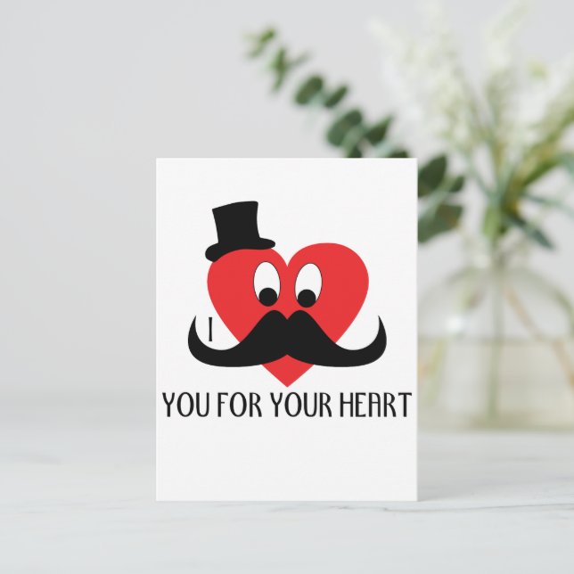 Customise I moustache you for your heart Postcard (Standing Front)