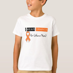 Customise I Wear Orange Ribbon Leukaemia T-Shirt
