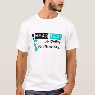 Customise I Wear Teal & White Cervical Cancer T-Shirt