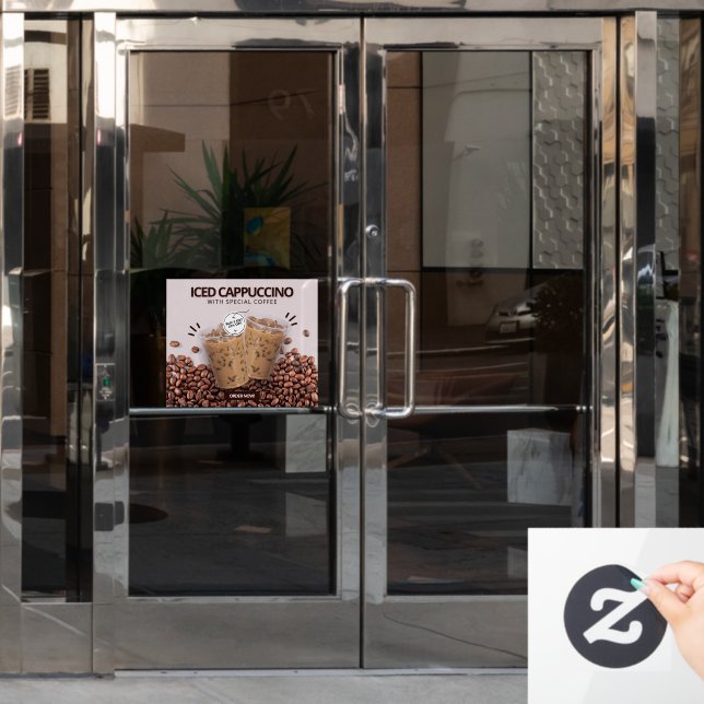 Customise Iced Cappuccino Doughnut Coffee Shop Pro (Office Door)