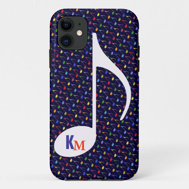 customise initials musical note Case-Mate iPhone case (Back)