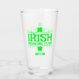 Customise, Irish Drinking Team, Lucky, Shamrock, Glass