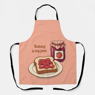 [Customise] is my jam - cute jam and toast cartoon Apron