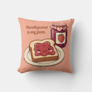 [Customise] is my jam - cute jam and toast cartoon Cushion