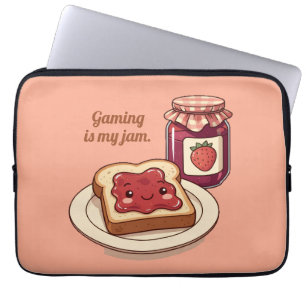 [Customise] is my jam - cute jam and toast cartoon Laptop Sleeve