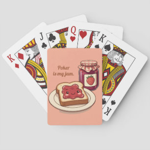 [Customise] is my jam - cute jam and toast cartoon Playing Cards