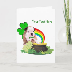 Customise It! Bulldog Puppy St. Patrick's Day Card