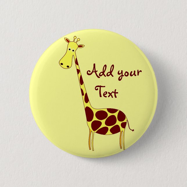 Customise It! Cute Giraffe Design 6 Cm Round Badge (Front)