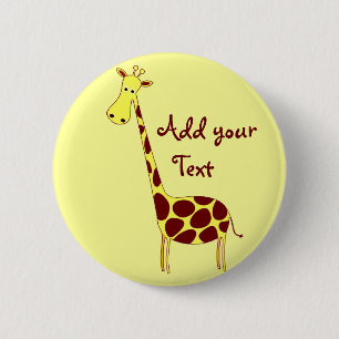 Customise It! Cute Giraffe Design 6 Cm Round Badge