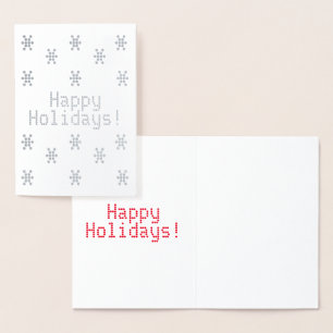 Customise it, Happy Holidays, snowflakes Foil Card