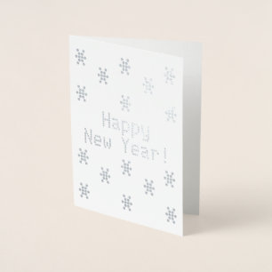 Customise it, Happy New Year, snowflakes Foil Card
