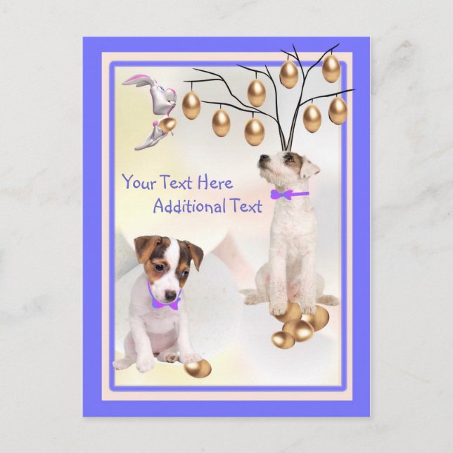 Customise It Jack Russell Puppy Easter Post Card (Front)