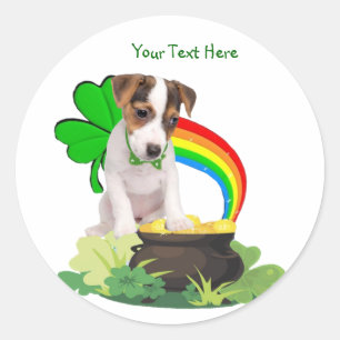 Customise It! Jack Russell St. Patricks Day Design Classic Round Sticker