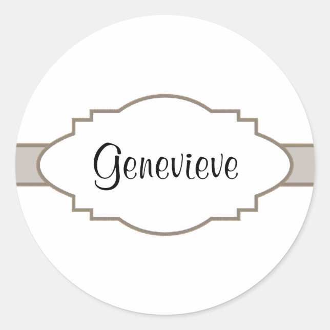 Customise It! Nameplate Classic Round Sticker (Front)
