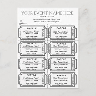 Customise It! Raffle Tickets Postcard