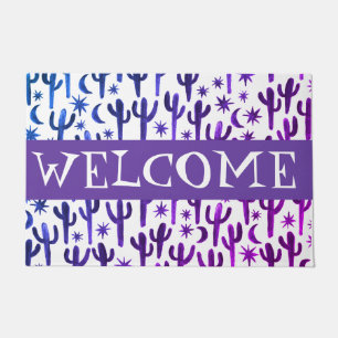 Customise it! WELCOME Night Desert Saguaro Cactus Doormat