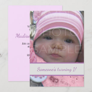 Customise it with Your Baby girl photo Birthday Invitation