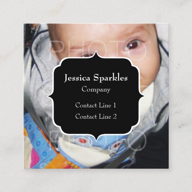 Customise it with Your photo and Monogram Square Business Card (Front)