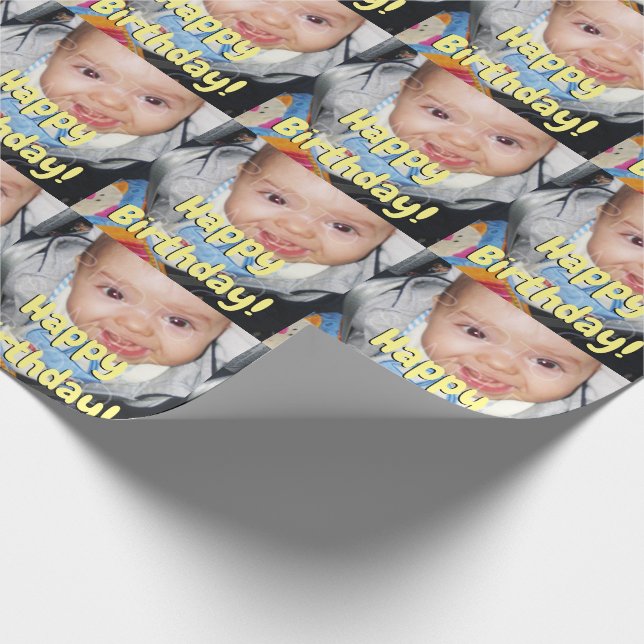 Customise it with Your photo Happy Birthday Wrapping Paper (Corner)