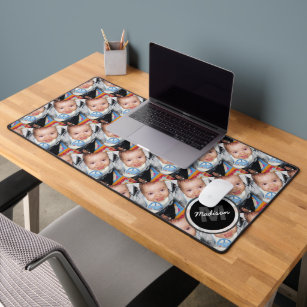 Customise it with Your photo pattern Monogram Desk Mat