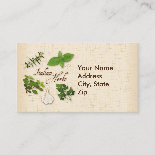 Customise Italian Herbs Business Card (Front)