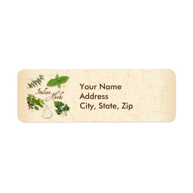 Customise Italian Herbs Return Address Label (Front)
