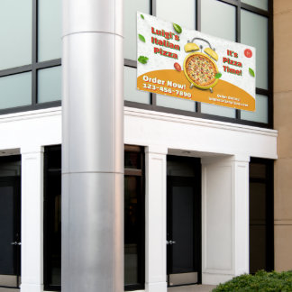 Customise Italian Pizza Shop Business Pizza Time  Banner