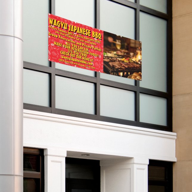 Customise Japanese Barbecue Promotional  Banner (Outside Building)