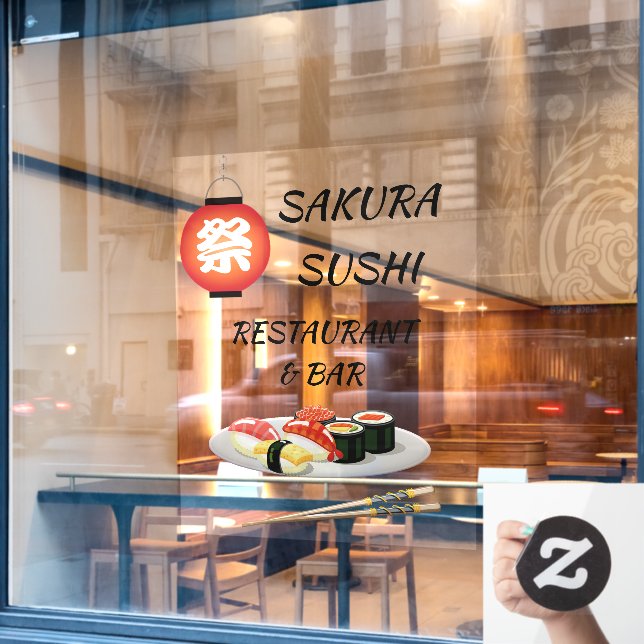 Customise Japanese Sushi Bar Business Shop (Cafe Window)