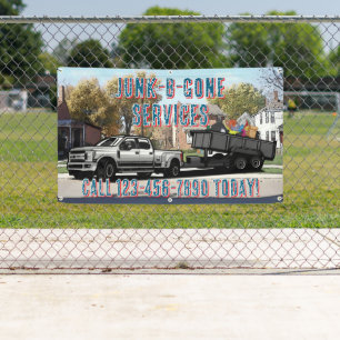 Customise Junk Trash Hauling Service Promotional  Banner