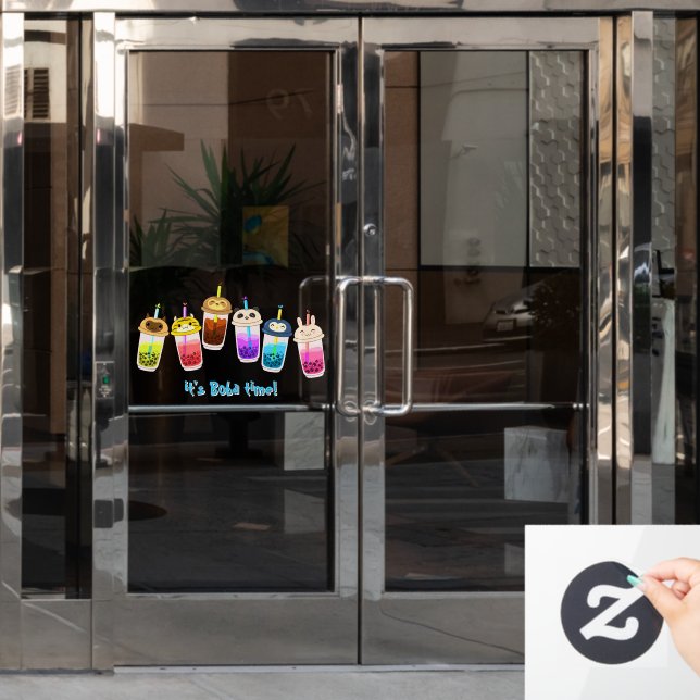 Customise Kawaii Bubble Tea Cartoon Characters (Office Door)