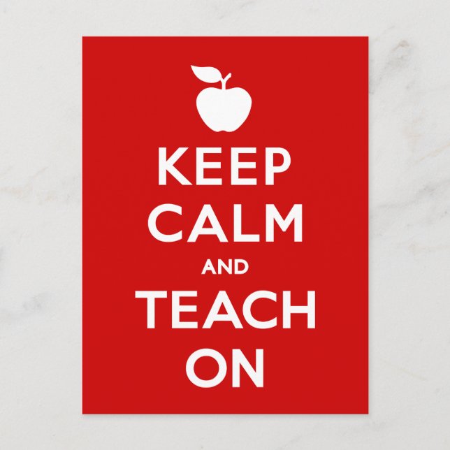 Customise Keep Calm and Teach On Postcard (Front)