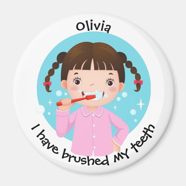 Customise Kids Magnet - I have brushed my teeth (Front)