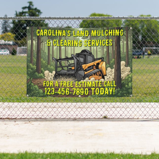 Customise Land Clearing Mulching Contractor Fence Banner (Insitu)