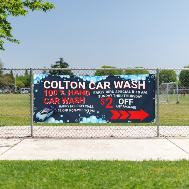 Customise Large Car Wash Business Traffic Visible  Banner (Insitu)