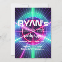 Customise laser tag birthday invitation