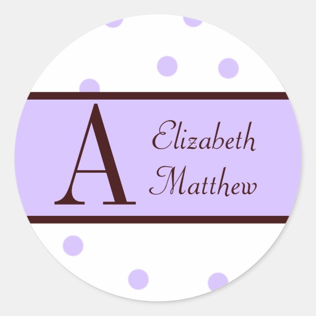 Customise Last and First Name Lilac Sticker (Front)