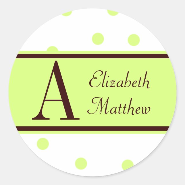 Customise Last and First Name Soft Green Sticker (Front)