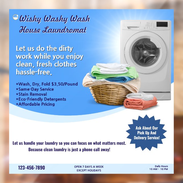 Customise Laundromat Laundry Service Wash and Fold (Sheet 2)