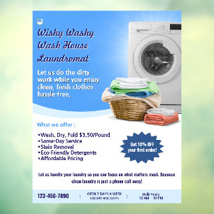 Customise Laundromat Laundry Service Wash and Fold