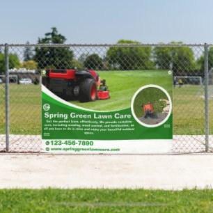 Customise Lawn Care Business Roadside Fence Banner